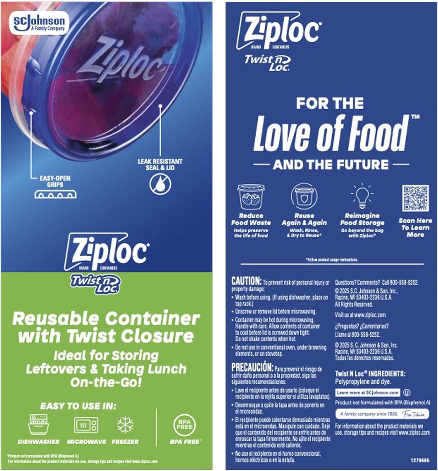 image:imageZiploc Twist n Loc Food Storage Meal Prep Containers Variety Pack 9 Count2 Cup 9 Pack