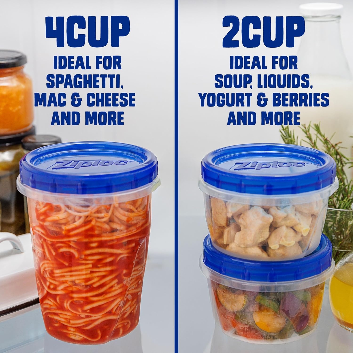 image:imageZiploc Twist n Loc Food Storage Meal Prep Containers Variety Pack 9 Count2 Cup 9 Pack