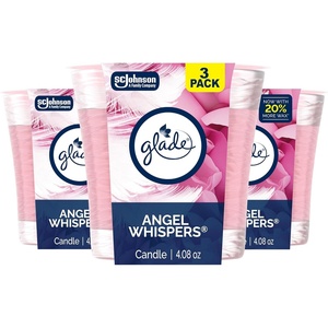 image:imageGlade 1Wick 2in1 Scented Candle Jar Hawaiian Breeze amp Vanilla Passion Fruit Air Freshener Infused with Essential Oils 408 Oz 3 CountAngel Whispers