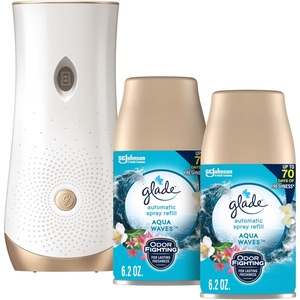 image:imageGlade Automatic Spray Refill and Holder Kit Air Freshener for Home and Bathroom Aqua Waves 62 Oz 2 CountOcean