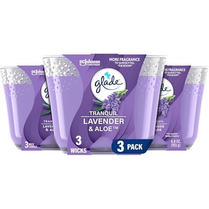 image:imageGlade Candle Cashmere Woods Fragrance Candle Infused with Essential Oils Air Freshener 3Wick Candle 68 Oz 3 CountTranquil Lavender  Aloe