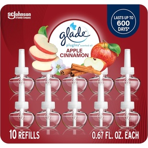image:imageGlade PlugIns Refills Air Freshener Scented and Essential Oils for Home and Bathroom Apple Cinnamon 67 Fl Oz 10 CountApple Cinnamon