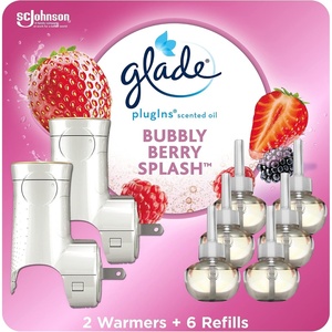 image:imageGlade PlugIns Refills Air Freshener Starter Kit Scented and Essential Oils for Home and Bathroom Hawaiian Breeze 402 Fl Oz 2 Warmers  6 RefillsBubbly Berry Splash
