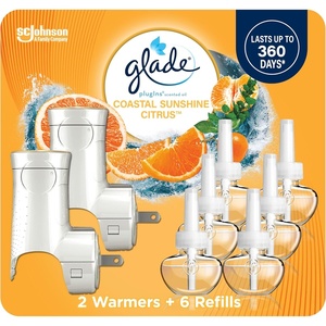 image:imageGlade PlugIns Refills Air Freshener Starter Kit Scented and Essential Oils for Home and Bathroom Hawaiian Breeze 402 Fl Oz 2 Warmers  6 RefillsCoastal Sunshine Citrus