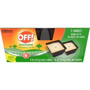 image:imageOFF Backyard Citronella Scented Candle Ambiance Enhancing Centerpiece Burns for up to 25 Hours 8 oz Pack of 28 Ounce Pack of 2