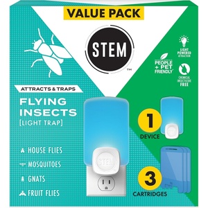 image:imageSTEM Flying Insect Light Trap Refill Cartridges Indoor Fruit Fly Trap InsecticideFree Pest Control for Home Attracts and Traps Insects Official STEM Refills  10 Count1 Device  3 Cartridges