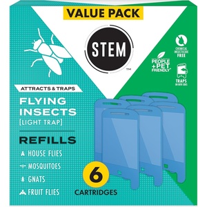 image:imageSTEM Flying Insect Light Trap Refill Cartridges Indoor Fruit Fly Trap InsecticideFree Pest Control for Home Attracts and Traps Insects Official STEM Refills  10 Count6 Cartridge Refill