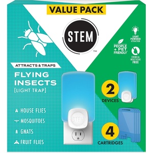 image:imageSTEM Flying Insect Light Trap Refill Cartridges Indoor Fruit Fly Trap InsecticideFree Pest Control for Home Attracts and Traps Insects Official STEM Refills  10 Count2 Devices  4 Cartridges