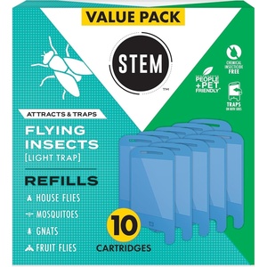 image:imageSTEM Flying Insect Light Trap Refill Cartridges Indoor Fruit Fly Trap InsecticideFree Pest Control for Home Attracts and Traps Insects Official STEM Refills  10 Count10 Cartridge Refill