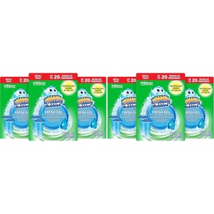 image:imageScrubbing Bubbles Fresh Gel Toilet Bowl Cleaning Stamps Helps Keep Toilet Clean and Helps Prevent Limescale amp Rings Rainshower Scent 1 Dispenser with 24 Fresh Gel Stamps12 Count Pack of 6