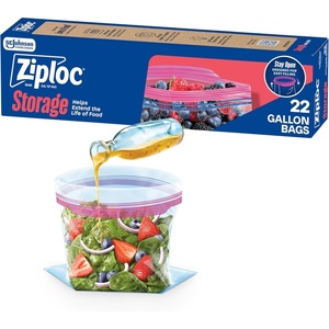 image:imageZiploc Gallon Food Storage Bags StandUp Bottom Easy to Fill 81 Count22 Count