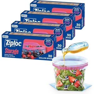 image:imageZiploc Gallon Food Storage Bags StandUp Bottom Easy to Fill 81 Count30 Count Pack of 4