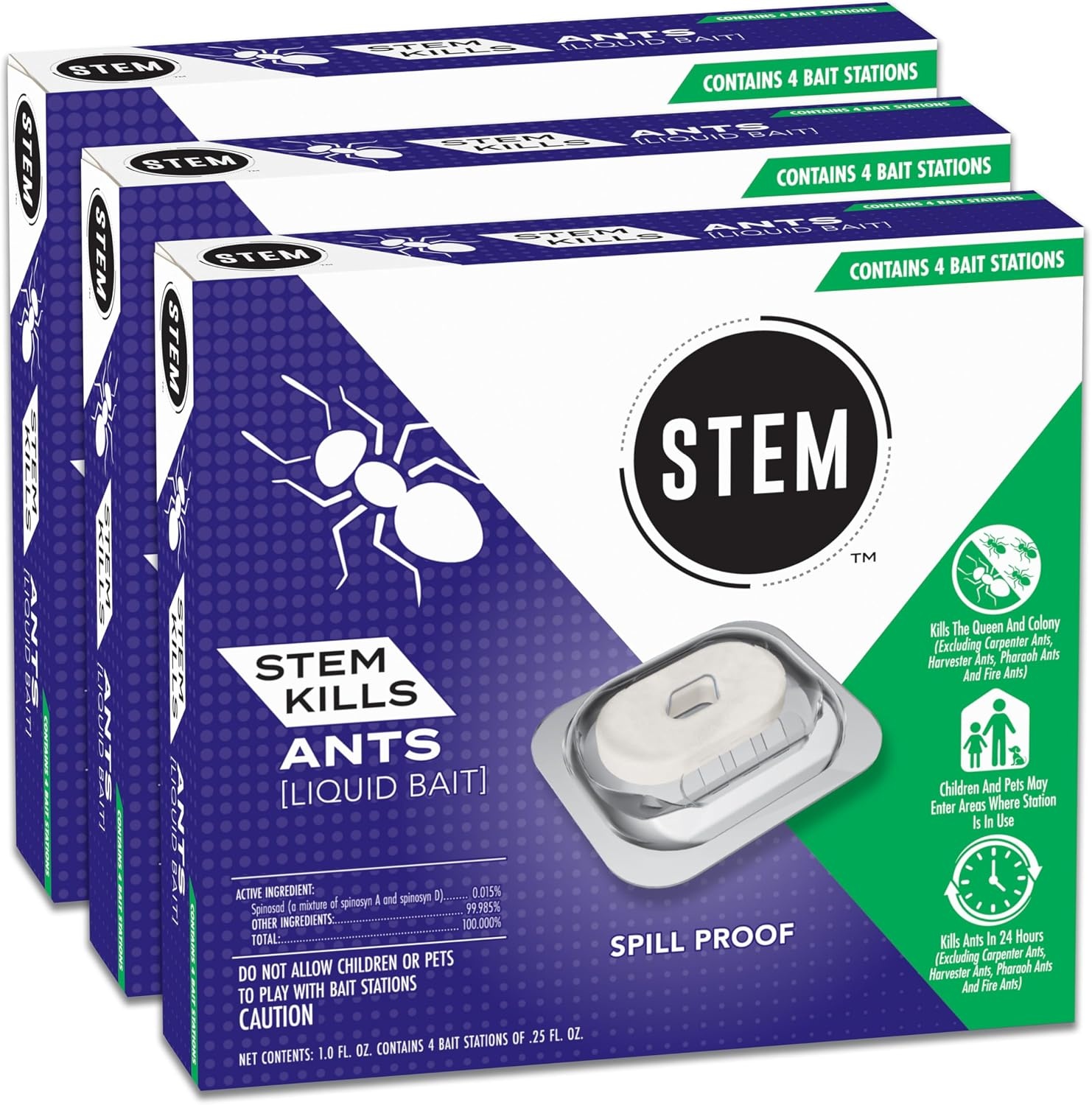 image:imageSTEM Liquid Ant Baits Kills The Queen and Colony for Indoor Use 8 Spill Proof Bait Stations12 Count