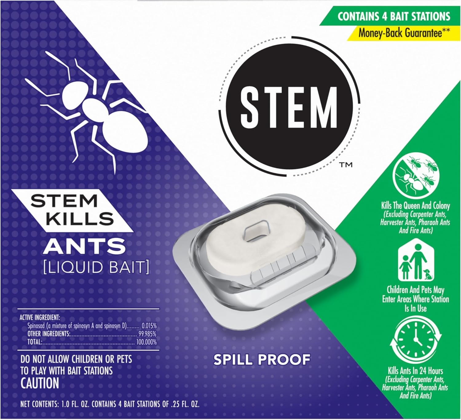 image:imageSTEM Liquid Ant Baits Kills The Queen and Colony for Indoor Use 8 Spill Proof Bait Stations4 Count