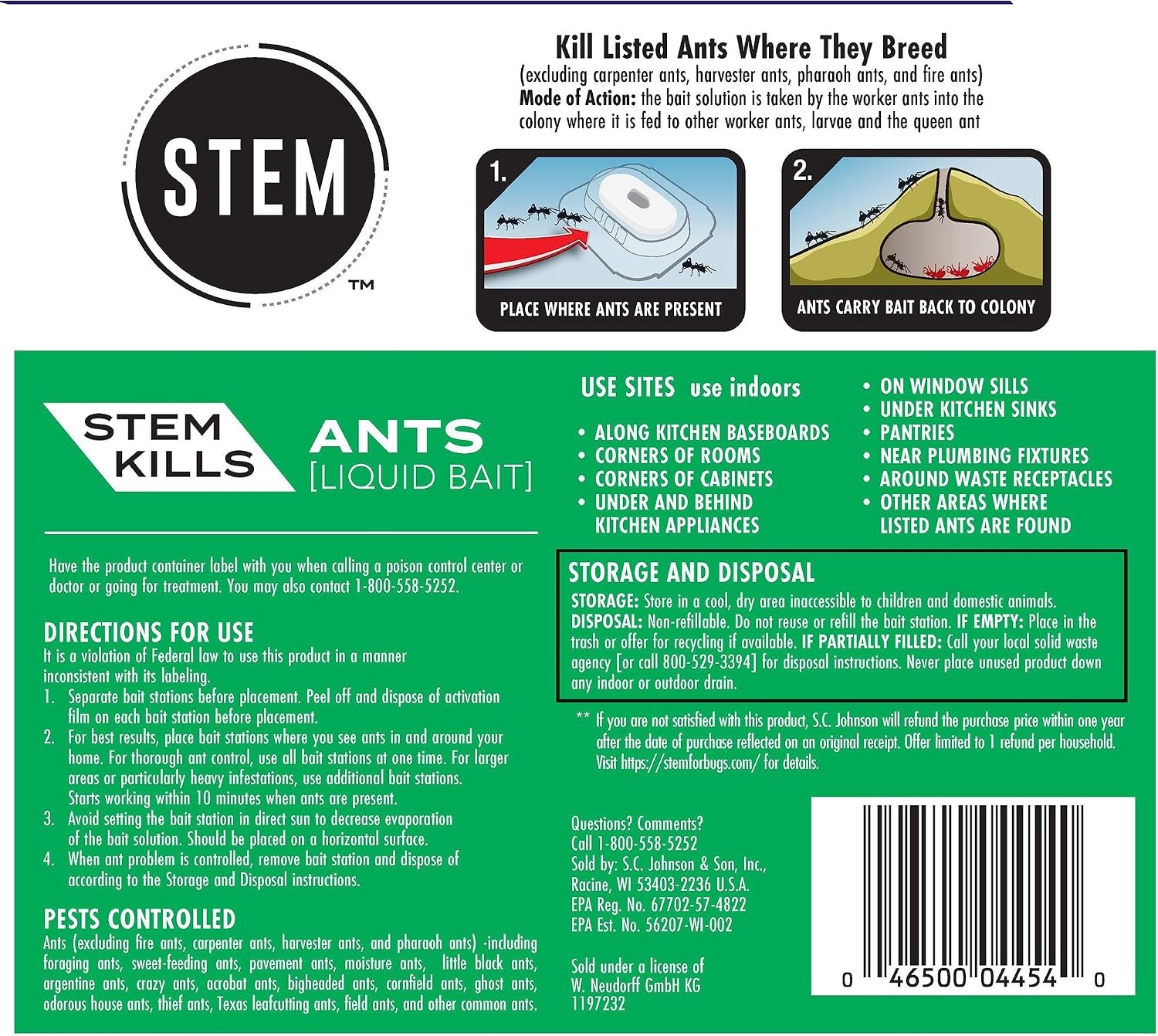 image:imageSTEM Liquid Ant Baits Kills The Queen and Colony for Indoor Use 8 Spill Proof Bait Stations8 Count