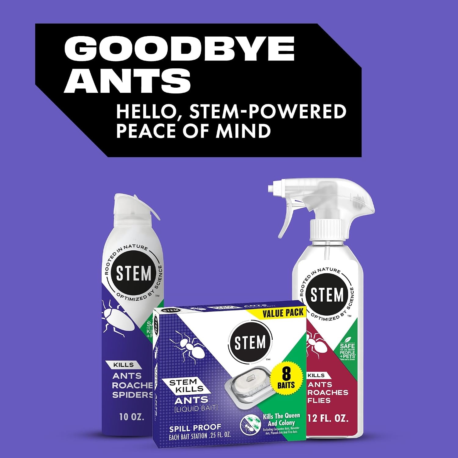 image:imageSTEM Liquid Ant Baits Kills The Queen and Colony for Indoor Use 8 Spill Proof Bait Stations8 Count