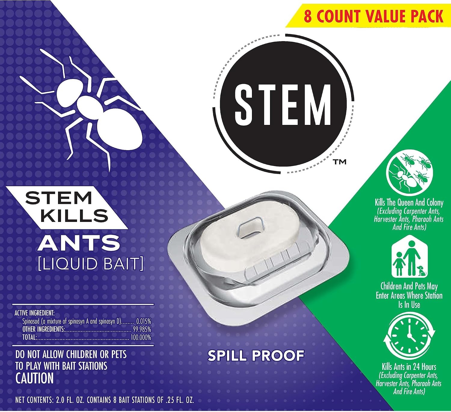 image:imageSTEM Liquid Ant Baits Kills The Queen and Colony for Indoor Use 8 Spill Proof Bait Stations8 Count