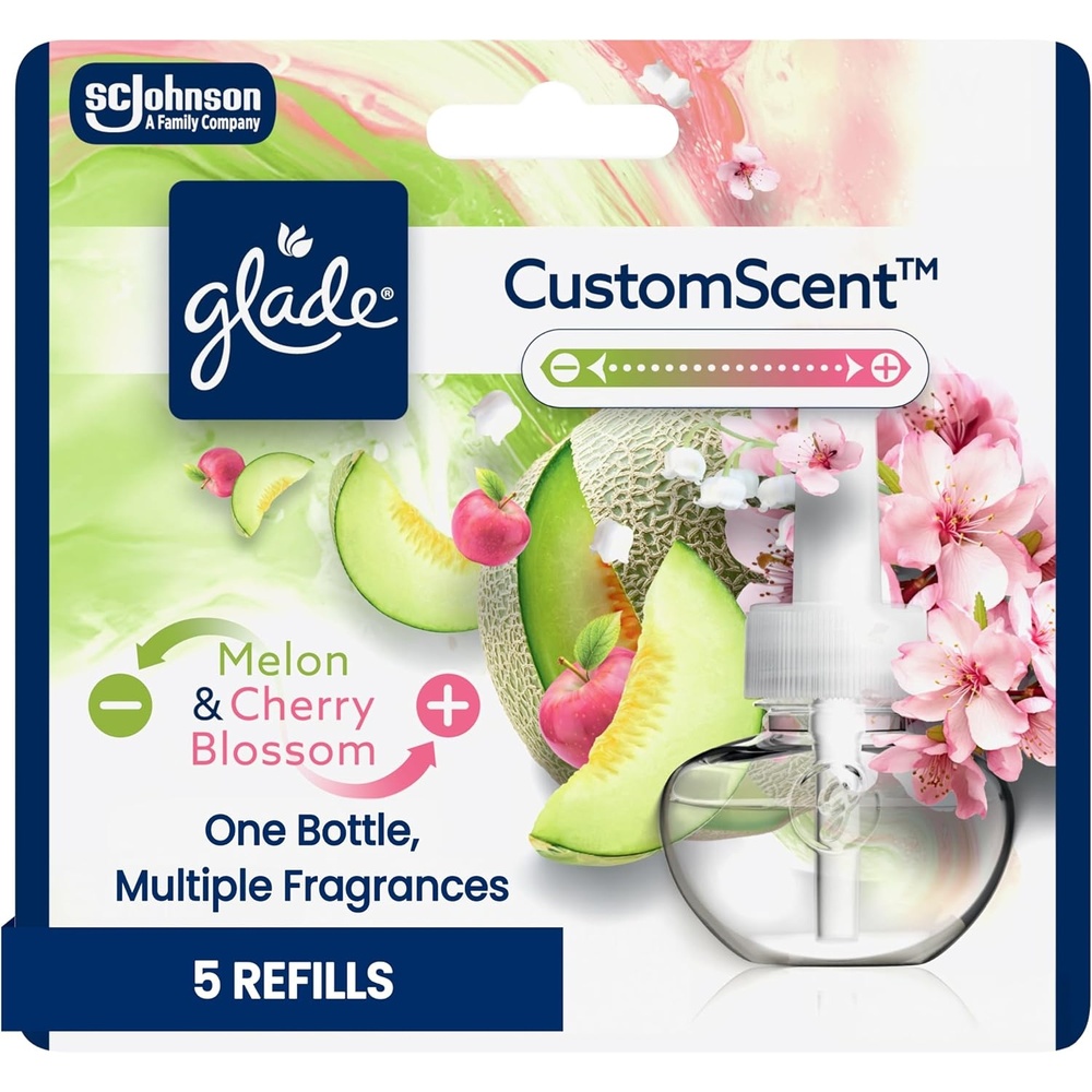 image:imageGlade PlugIns Refills with CustomScent Technology Eucalyptus amp Waterlily 5 RefillsMelon Cherry Blossom