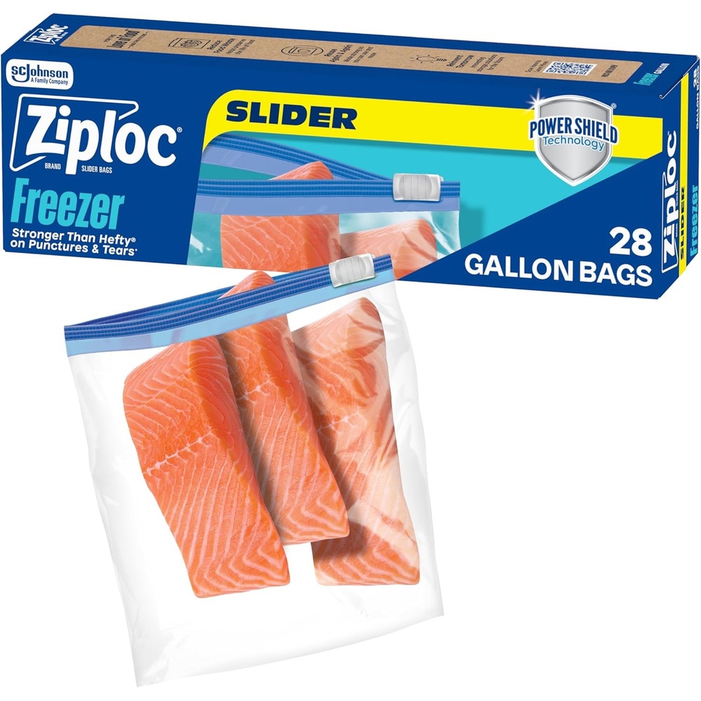 image:imageZiploc Food Storage Gallon Freezer Slider Bags Durable 72 Count28 Count