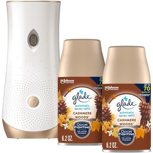 image:imageGlade Automatic Spray Refill and Holder Kit Air Freshener for Home and Bathroom Tropical Blossoms 62 Oz 2 CountCashmere Woods