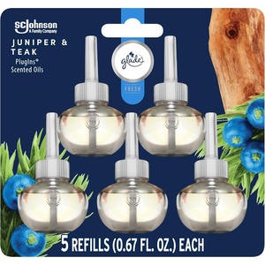 image:imageGlade PlugIns Refills Air Freshener Jasmine amp Honeysuckle Scented and Essential Oils for Home and Bathroom 067 Fl Oz 5 CountJuniper  Teakwood