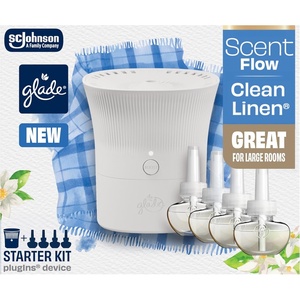 image:imageGlade Scent Flow PlugIns Air Freshener Cashmere Woods 1 Device  4 Refills 261 fl ozClean Linen
