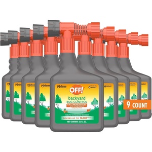 image:imageOFF Backyard Bug Control Pretreat 32 oz Outdoor Bug Treatment Covers up to 16000 sq ft Kills for up to 8 Weeks With a Convenient Hose Connection32 Fl Oz Pack of 9