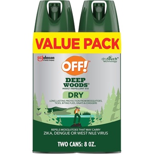 image:imageOFF Deep Woods Insect Repellent Aerosol Dry NonGreasy Formula Bug Spray with Long Lasting Protection from Mosquitoes and Ticks 4 Oz Pack of 44 Ounce Pack of 2